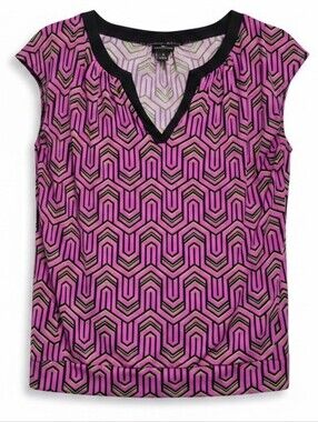 Worthington Fuchsia & Lime Green Top Size M